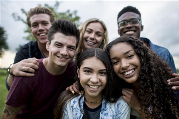 Picture of six teenagers smiling. Picture of six teenagers smiling.